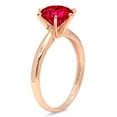 thumbnail image 2 of 2 ct Round Cut Simulated Ruby Solitaire 14K Rose Gold Womens Engagement Ring, 2 of 6