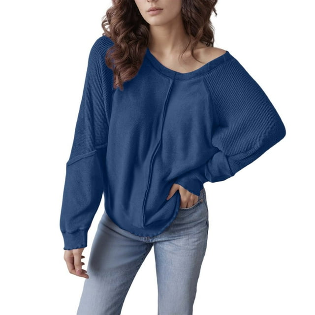 Mode Femme Grande Taille Chandail Décontracté à Manches Longues Col Rond Chandail en Molleton Ample Confortable pour Usage Quotidien