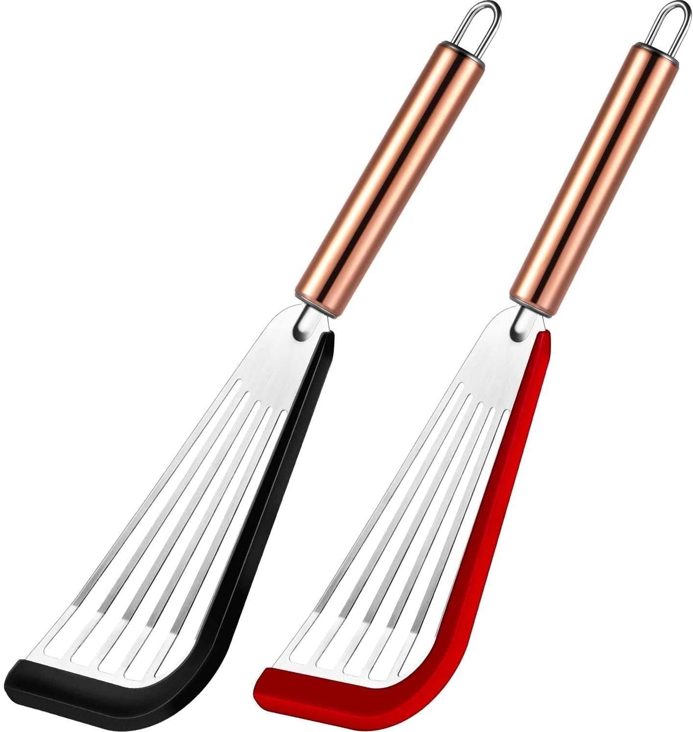 Slotted Spatula Flexible Stainless Steel Spatula with Silicone Top Soft