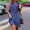 Blue, variant on ClodeEU Women's Sleeveless V Neck Shirt Dress,Casual Button Down Mini Dress with Waist Drawstring Black,Women's Plus L