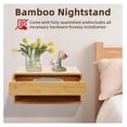 thumbnail image 4 of Bamboo Floating Nightstand with Storage Drawer Wall Mounted Bedside Table End Tables with Open Shelf Small Spaces Wall Mounted Shelf Storage Modern End Table for Bedroom, Natural, 4 of 8