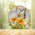 thumbnail image 3 of Vggrvlo Stained Glass Window Hanging Colourful Butterfly Monarch Suncatcher Housewarming Gift for Mom, Grandma for Christmas Tree Decoration, Birthday Gift for Mom, 3 of 8