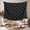 thumbnail image 2 of Black Morocco Small Tapestry for Bedroom Wall Hanging Tapestry, Geometric Leaf Diamond Lattice Abstract Ceiling Backdrop Tapestries Poster Blanket Wall Decor for Teens Room Living Room Dorm 23" x 28", 2 of 8