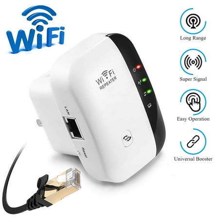 WiFi Range Extender Repeater, 300Mbps Wireless Router Signal Booster Amplifier Supports Repeater/AP, 2.4G Network with Integrated Antennas LAN