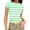 Green, variant on Staron Women's Casual Unstructured Print Top Round Neck Short Sleeve Fitted Slim Ribbed T-Shirt, Pink L