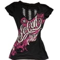 thumbnail image 3 of Active Tops Women St Women Solid Shirt Spandex Tee T Shirts Men Compression Shirts for Women Long Sleeve Womens Foil Top Dark Shirt Women Swim Tee T Neck Tops for Women Short Black M, 3 of 4