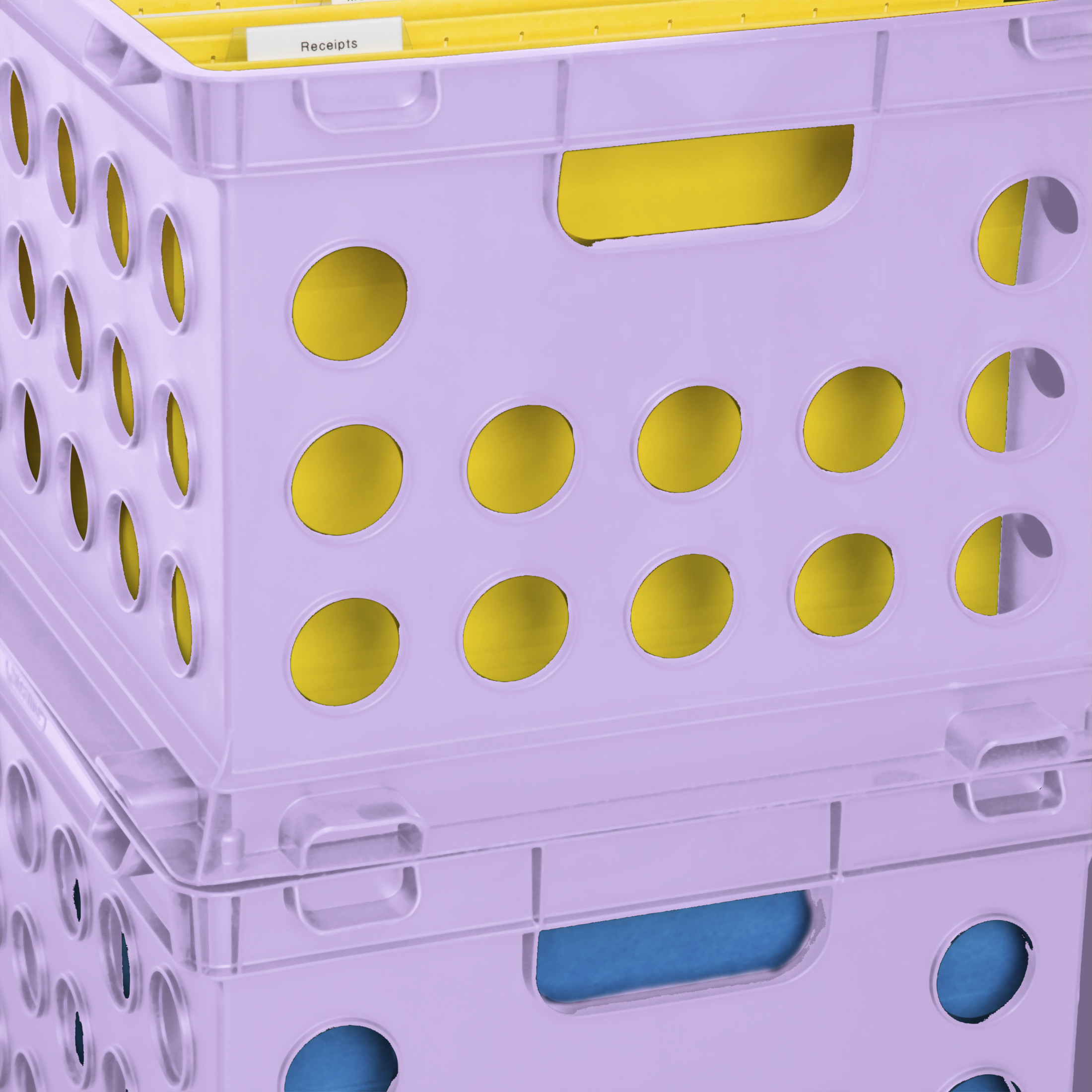 Sterilite File Crate, Versatile Plastic Bin with Through Handles, Letter or Legal-sized File Storage, Stackable, Lavender Sky