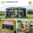 thumbnail image 6 of 13' x 9' Screen House Tent with Projection Mesh Gazebos Camping Tent for Outdoor Patios Backyards Gray, 6 of 8