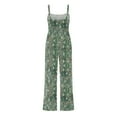 thumbnail image 6 of BZGTZT Womens Boho Overalls Casual Floral Print Sleeveless Jumpsuit High Waist Wide Leg Long Pants Romper with Pockets, 6 of 7