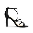 thumbnail image 4 of BLISSFUL STEP Women's Shoes Strappy Stiletto Heels Ankle Strap Open Toe Party Dress Sandals Black 6, 4 of 9
