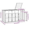 thumbnail image 2 of vidaXL Wheelie Bin Storage for Triple Bins Gray 85"x31.9"x45.3" Steel, 2 of 4