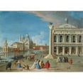 thumbnail image 2 of Johan Anton Richter 14x11 Gold Ornate Wood Frame and Double Matted Museum Art Print Titled - The Piazzetta with Santa Maria Della Salute Beyond, Venice, 2 of 4