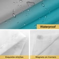 thumbnail image 4 of No Hook Shower Curtain with Snap in Liner, Modern Teal Gray Color Ombre Art Waterproof Bath Curtain Double Layers with See Through Top Window, Minimalist Stripe Gradient Hotel Shower Curtains 60x72in, 4 of 9