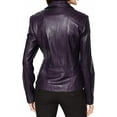 thumbnail image 2 of HOT Women's Genuine Purple Lambskin Real Leather Jacket Stylish Collared Biker Coat W466, 2 of 3