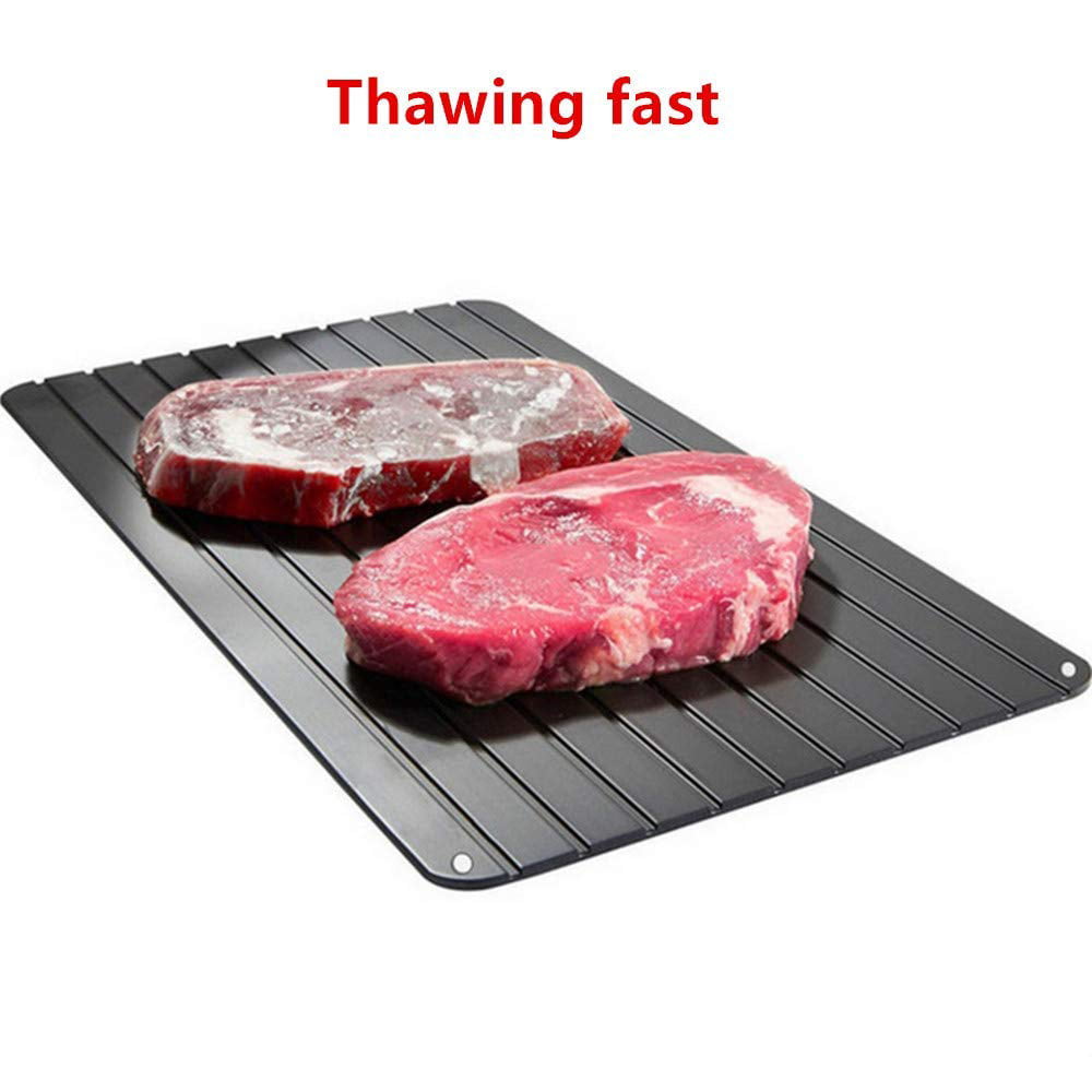 Magiin Defrost Tray with Red Silicone Foot No Electricity No Chemicals No Microwave Thaws Meat and Frozen Foods in Minutes 