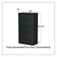 thumbnail image 6 of Alera Lateral File, 5 Legal/Letter/A4/A5-Size File Drawers, Black, 36" x 18.63" x 67.63", 6 of 7