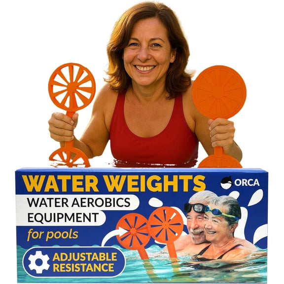 Pool Paddle Water Aerobics Equipment | Adjustable Resistance Pool Exercise Equipment For Adults, Swim Paddles Water Weights Dumbbells For Aquatic Exercise, Aqua Weights For Men & Women Workout Gear