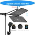 thumbnail image 4 of 5-Setting High Pressure Shower Head 12 inch Rain Shower Head with Handheld and Hose Black, 4 of 6