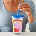 thumbnail image 3 of CafePress - Peppa Pig: Sisters - 16 Ounce Classic Clear Insulated Double Wall Tumbler Cup with Lid Straw , Reusable, 3 of 5