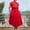 Red, variant on Babysbule Womens Fall Plus Top Sets Sales Women's Sleeveless Color Lace Up Skirt With Sleeveless Skirt Set