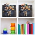 thumbnail image 6 of Yayeee Canvas Storage Basket with Handles for Shelves Fabric Bins Closet Organizer, Watercolor Astronaut, 6 of 8