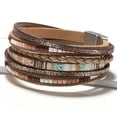 thumbnail image 3 of Xinyolin Bohemia Multi-layer Women Bracelet Faux Leather Ethnic Boho Style Handmade Girls Cuff Bracelet Fashion Jewelry, 3 of 7