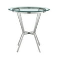 thumbnail image 4 of Aliya 3 Piece Counter Height Dining Table Set, Round Glass Top, Gray Silver- Saltoro Sherpi, 4 of 5