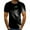Black, variant on Patlollav Mens Short-Sleeve Tops Print Color Buttons Fashion Casual T-Shirt