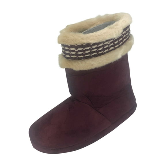 Isotoner Slipper Boot, Henna Red, S (5-6)