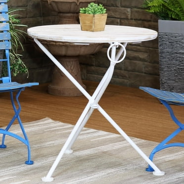 High Top Folding Bistro Table - 31 Inch Round Outdoor Patio Bar Table For Porch Or Cocktail Party