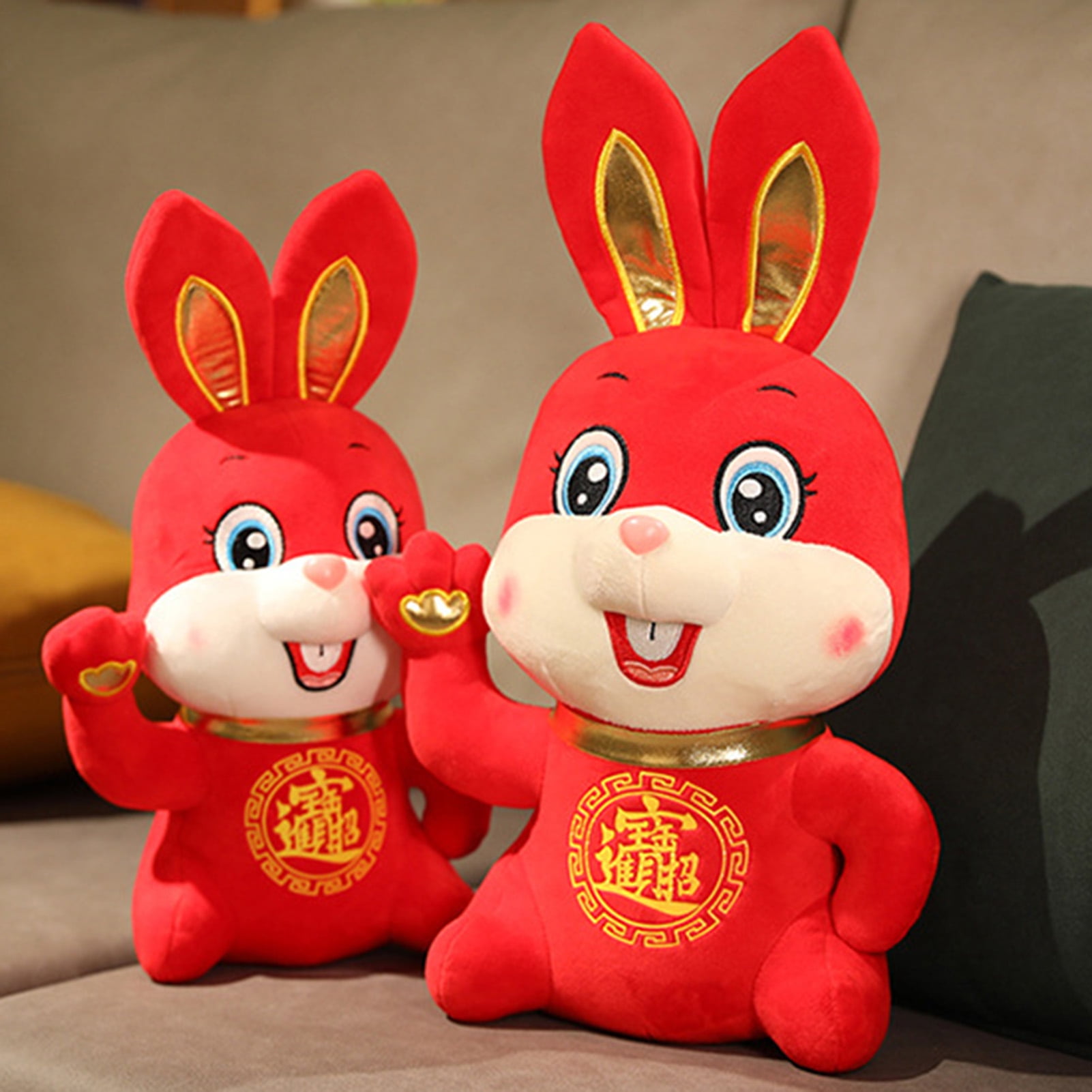 Red bunny toy, Creepy cute bjd art doll, Stuffed bunny by RatBerry