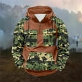 thumbnail image 2 of LMOIPLI Camouflage Print Hoodies for Men Military Mens Fleece Lined Quarter Zip Cargo Sweatshirt with Multi Pockets Orange XXXL, 2 of 4