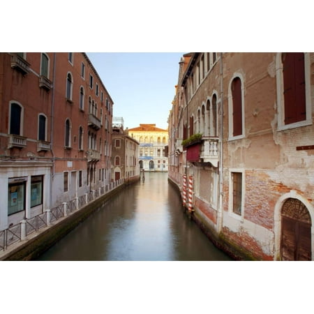 Italy, Veneto, Venice. Typical Venetian Palaces Leading to the Grand Canal. Print Wall Art By Ken