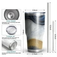 thumbnail image 6 of 30oz Blue Marble Gold Wave Pattern Tumblers Stainless Steel Tumbler with Lid and Straw,Vacuum Insulated Double Wall Travel Tumbler Cups Mug with Cleaning Brush for Coffee,Tea, 6 of 7