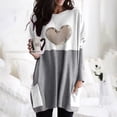 thumbnail image 2 of Holzkary Sweatshirts for Women Hoodies Lightweight Round Neck Long Sleeve Heart Pattern Sweatshirt with Pockets Graphic Printed Pullover Top Comfy Fall Winter Outfits Clothes 2025 Fashion Grey L, 2 of 4