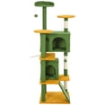 thumbnail image 1 of CoSoTower 63" Cat Tree, Multi-Level Cat Tower with Scratching Posts, Cat Condos, Bed, Platforms, Ramp, Toy Ball, Green, 1 of 7
