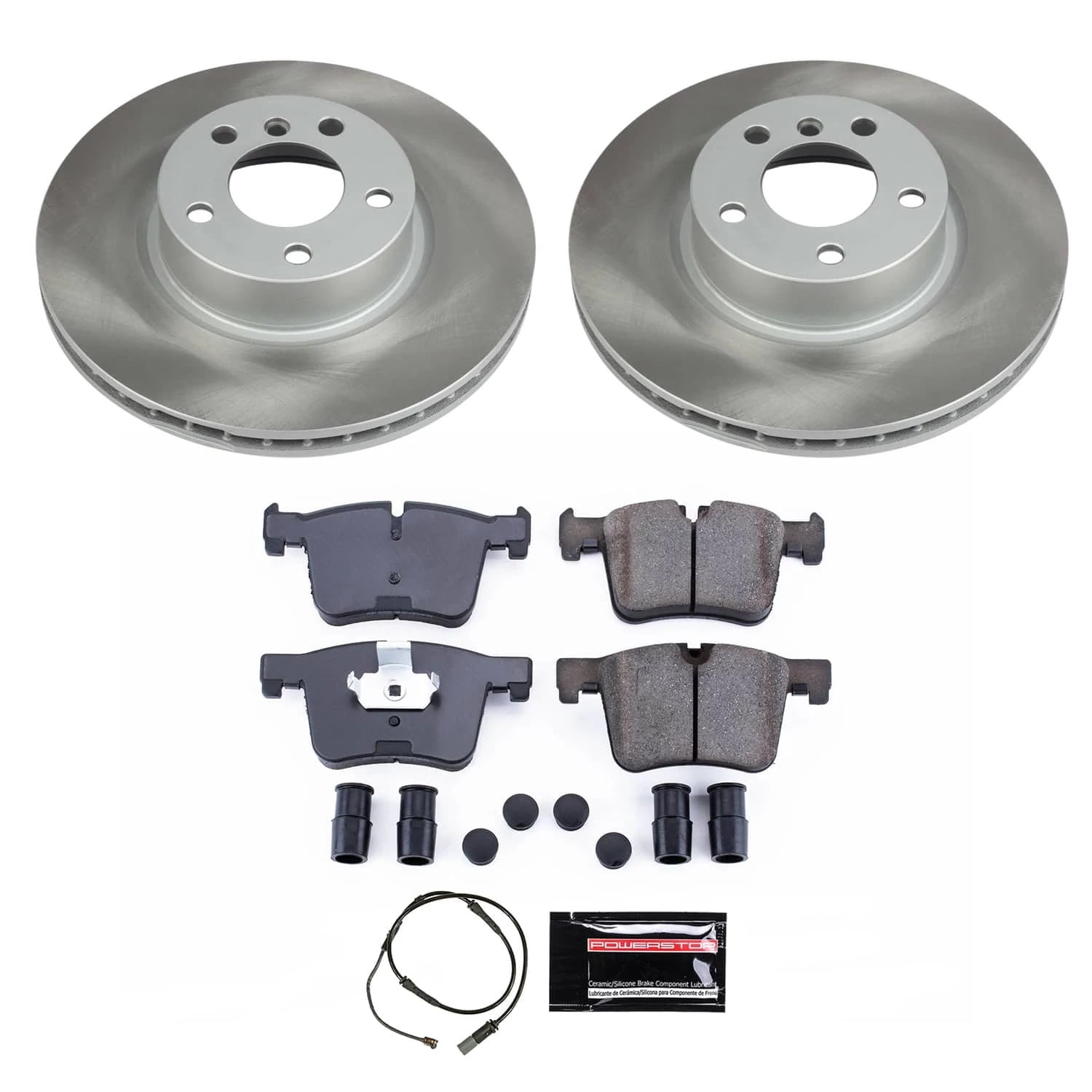 PowerStop Front Semi-Coated Rotor and Low-Dust Ceramic Brake Pad Kit SC6038