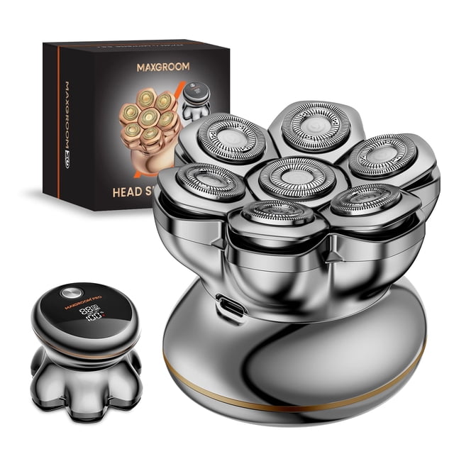 Afeitadora de cabeza MAXGROOM PRO 7D con cuchillas flexibles e impermeable