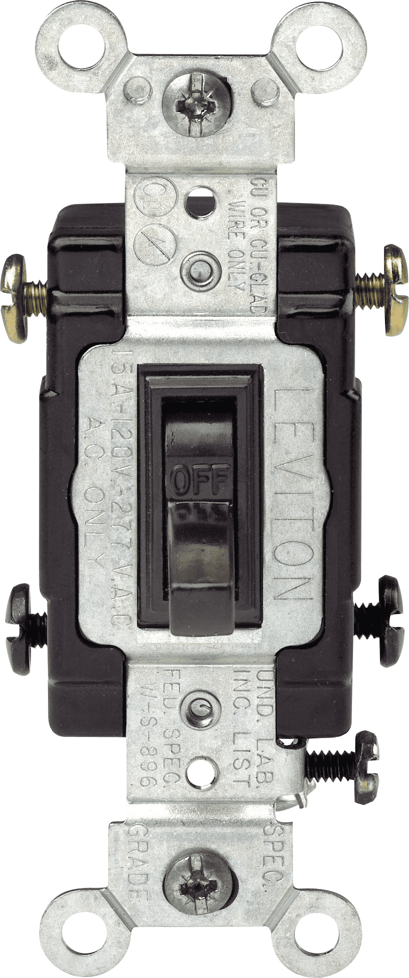 Leviton 5241-I 15 Amp, 120/277 Volt, Duplex Style Single-Pole/3