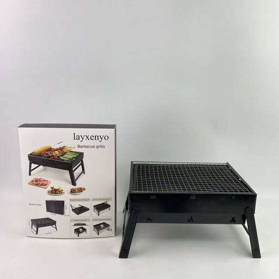 layxenyo Barbecue grills,Charcoal Grill Folding Portable Lightweight pellet grills Grill Tools for Outdoor Grilling Cooking Camping Hiking Picnics Tailgating Backpacking Party