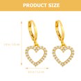 thumbnail image 2 of 1 Pair Rhinestone Earrings Copper Earrings Heart Shaped Earring Jewelry, 2 of 9