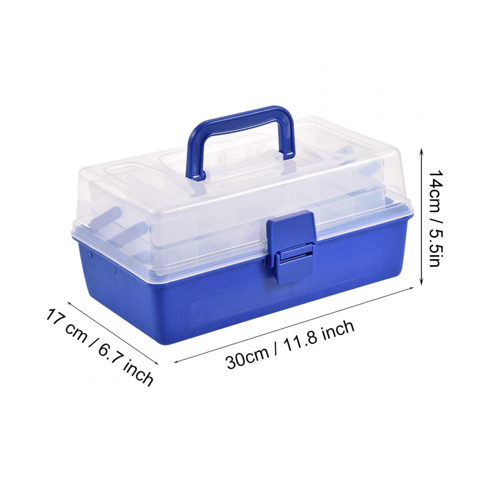BIMZUC Portable 3-Layer Fishing Tackle Box Accessory Storage Holder with Detachable Dividers for Lures Hooks Baits (11.8 inches / 30 cm) - Multi-Compartment Organizer Organizer for Anglers