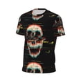 thumbnail image 6 of Wukai Glitch Screaming Skull Print Men's Short-Sleeved Mesh T-Shirt,Quick-Dry Short Sleeve Workout T-Shirt-X-Small, 6 of 8