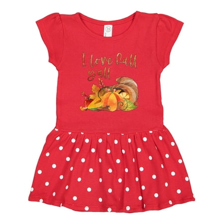 

Inktastic I Love Fall Y all Cornucopia Design with Autumn Leaves Gift Toddler Girl Dress