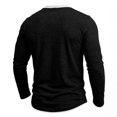 thumbnail image 6 of JTSRKL Mens Stylish Fake Two Piece Tops Crew Neck Button Placket Business Casual Long Sleeve Pullover Breathable Soft Textured Shirts, 6 of 9