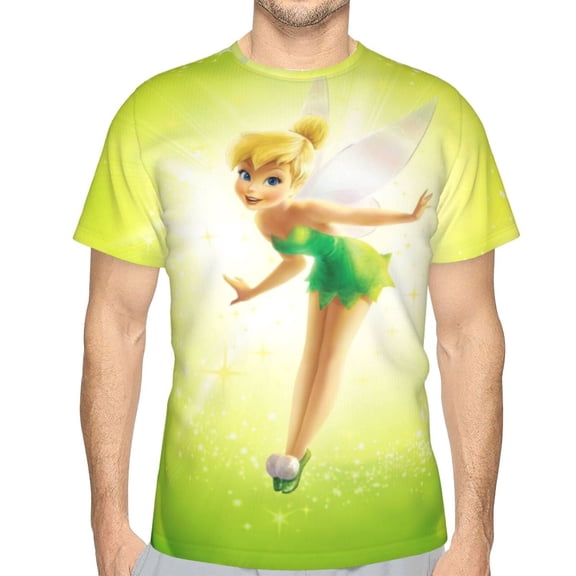 Unisex Adult Tinker Bell T-Shirts, 3D Graphic Novelty Shirts Crewneck Short Sleeve Tees for Men Women