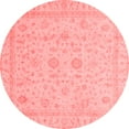 thumbnail image 1 of Ahgly Company Machine Washable Indoor Round Oriental Red Traditional Area Rugs, 5' Round, 1 of 4