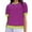 Purple, variant on YHAJDS Summer Shirts for Women Short Sleeve Round Neck Tee Casual Striped Print Top