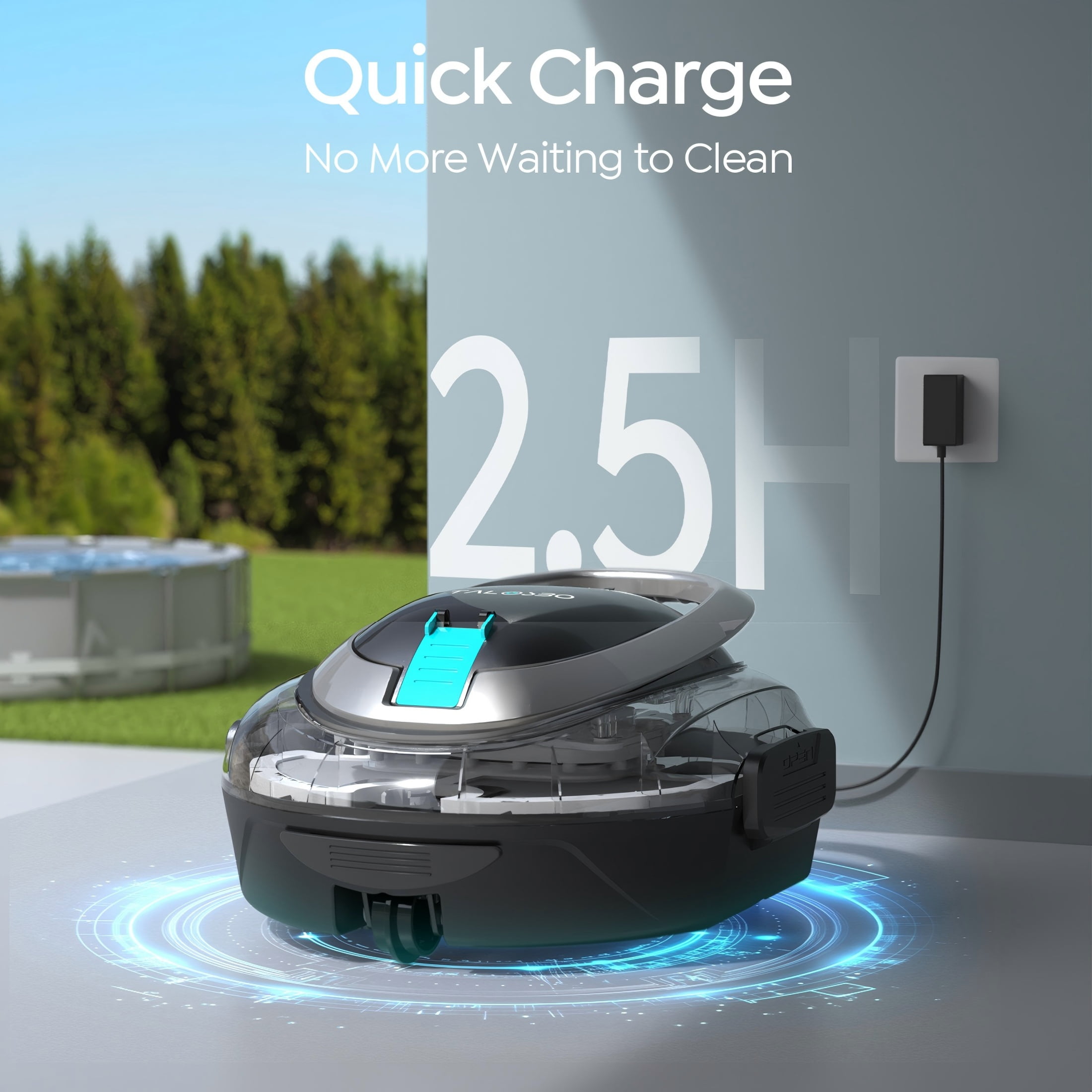 Talosbo S2 Cordless Robotic Pool Vacuum Automatic Pool Cleaner for Above-Ground & Flat Inground Pools, 90 Min Runtime,Dual Filters