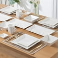 thumbnail image 4 of 24-Piece Classic Square Dinnerware Set for 6-Off White Plates, 4 of 6